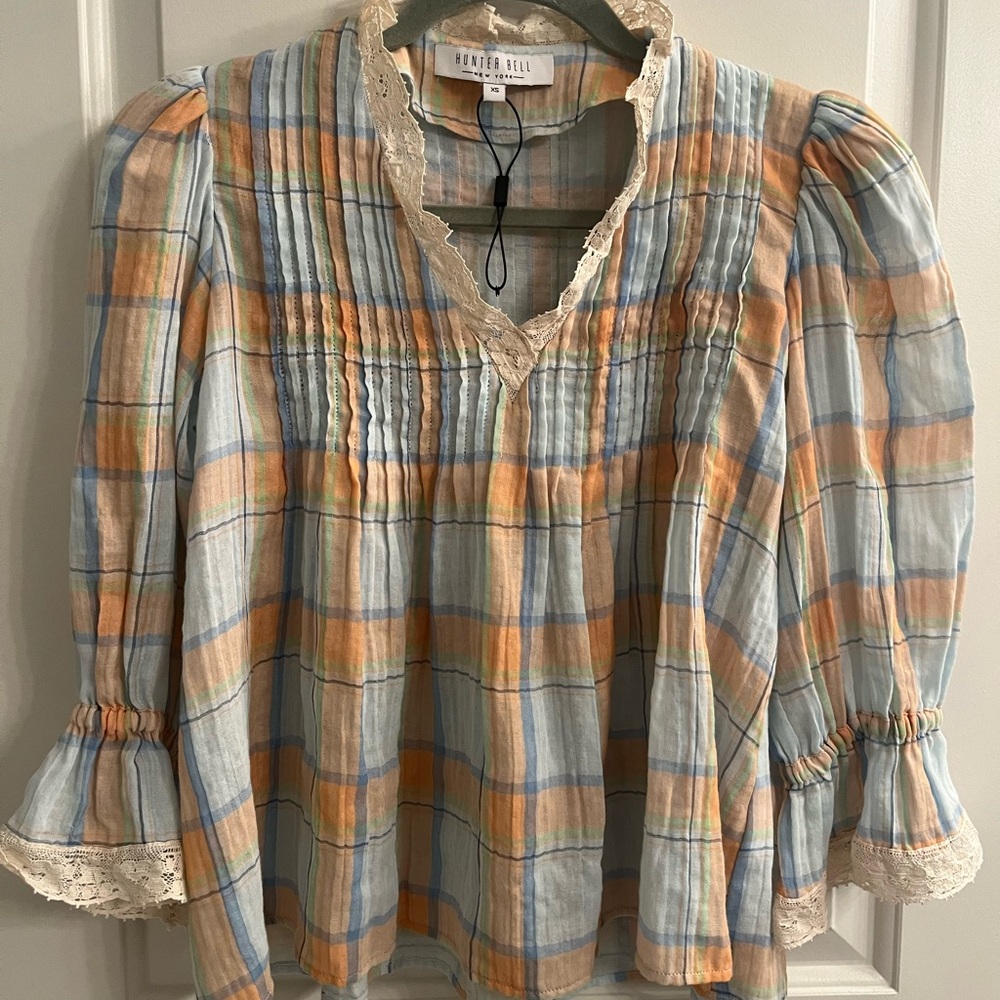 Hunter Bell Multicolor Plaid Blouse